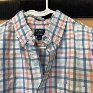 J.CREW Men's Long Sleeve Cotton Slim‎ Untucked Flex Washed L